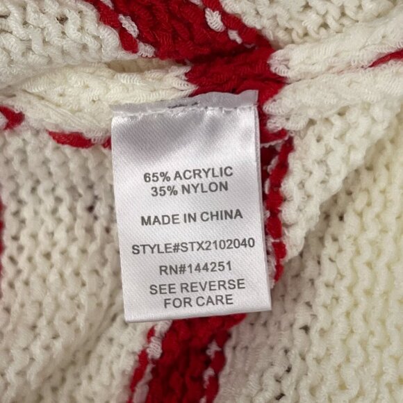 C & C California Striped Long Sleeve Relaxed Knit Sweater Hi-Low Hem Women XL - Picture 6 of 10